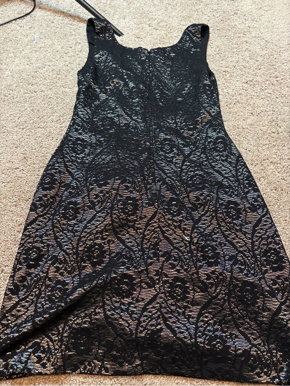 Yoana Baraschi Black Lace Overlay A-Line Dress